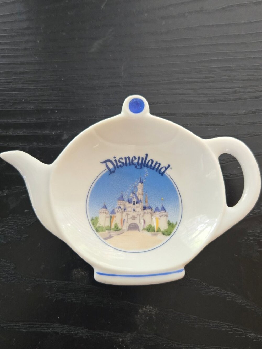 NWT Vintage Disneyland castle ceramic teapot-shaped spoon rest / trinket dish